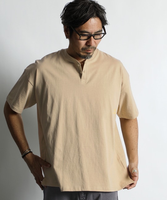 セットアップ対応 ヘビーウェイト ヘンリーネックTEE