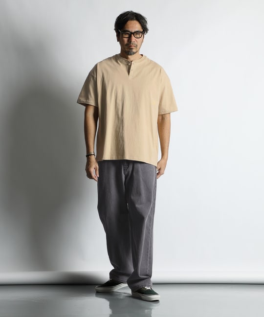 セットアップ対応 ヘビーウェイト ヘンリーネックTEE