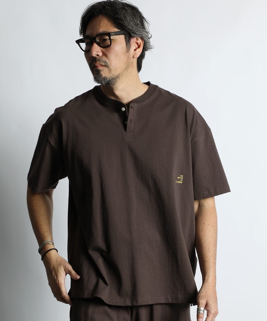 セットアップ対応 ヘビーウェイト ヘンリーネックTEE