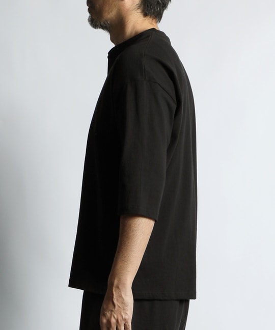 セットアップ対応 ヘビーウェイト 7分袖 ヘンリーネックTEE