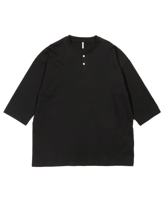セットアップ対応 ヘビーウェイト 7分袖 ヘンリーネックTEE