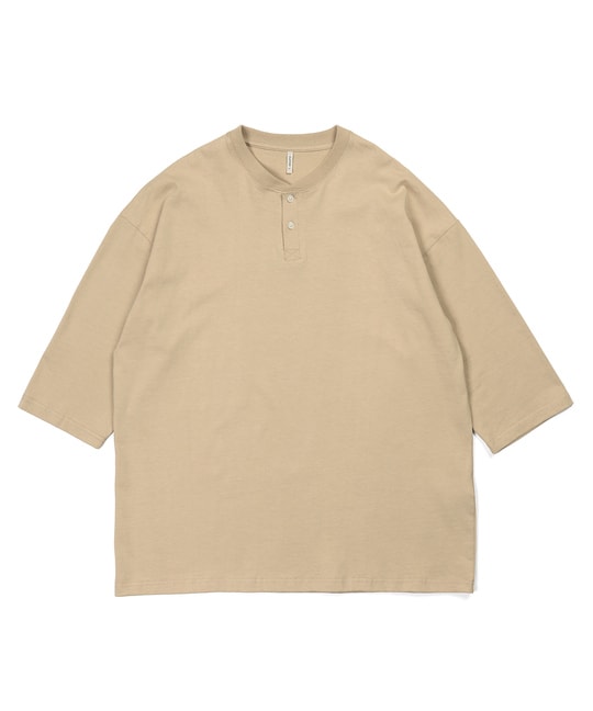 セットアップ対応 ヘビーウェイト 7分袖 ヘンリーネックTEE