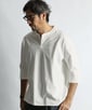 セットアップ対応 ヘビーウェイト 7分袖 ヘンリーネックTEE