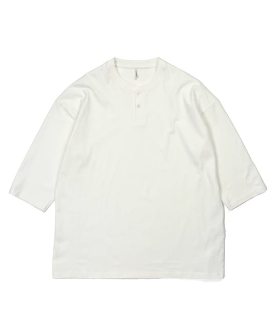 セットアップ対応 ヘビーウェイト 7分袖 ヘンリーネックTEE