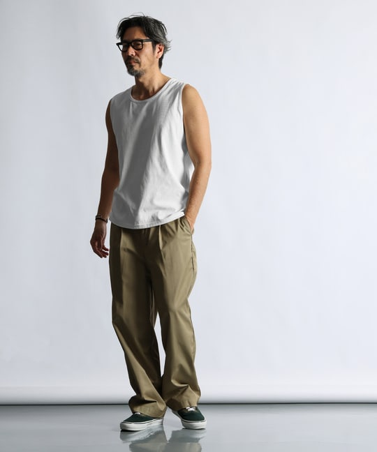 高収縮機能素材「エアフレックス」ランダムリブ タンクトップ