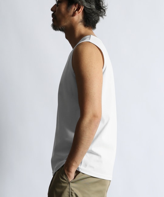 高収縮機能素材「エアフレックス」ランダムリブ タンクトップ