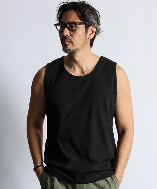 高収縮機能素材「エアフレックス」ランダムリブ タンクトップ