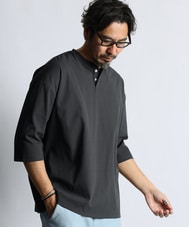 高収縮機能素材「エアフレックス」ランダムリブ 7分袖Tシャツ