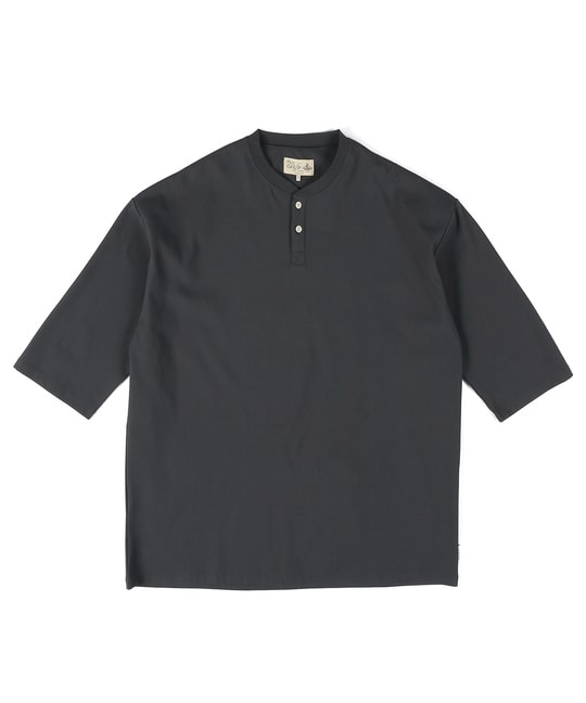 高収縮機能素材「エアフレックス」ランダムリブ 7分袖Tシャツ