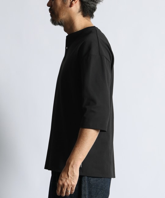 高収縮機能素材「エアフレックス」ランダムリブ 7分袖Tシャツ