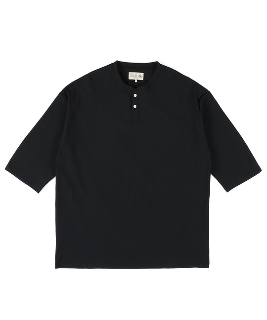 高収縮機能素材「エアフレックス」ランダムリブ 7分袖Tシャツ