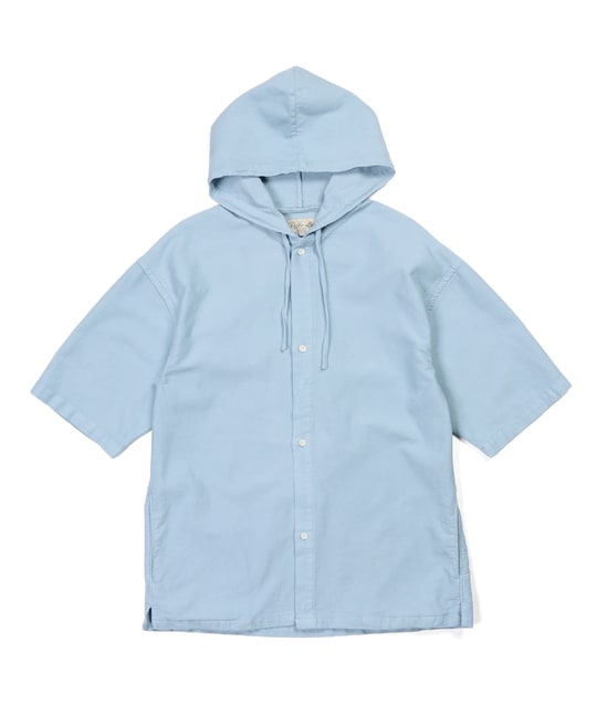 セットアップ対応 アンカットコーデュロイ 半袖シャツパーカー