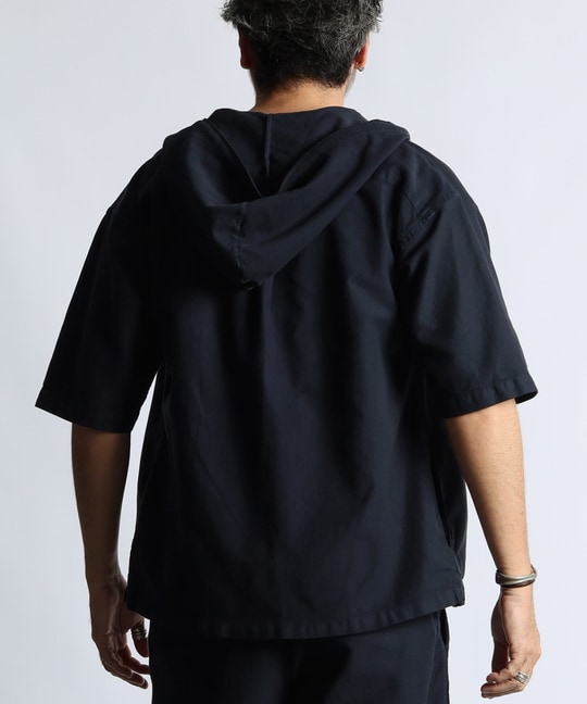 セットアップ対応 アンカットコーデュロイ 半袖シャツパーカー