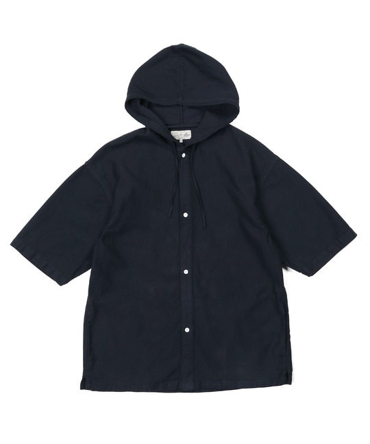 セットアップ対応 アンカットコーデュロイ 半袖シャツパーカー