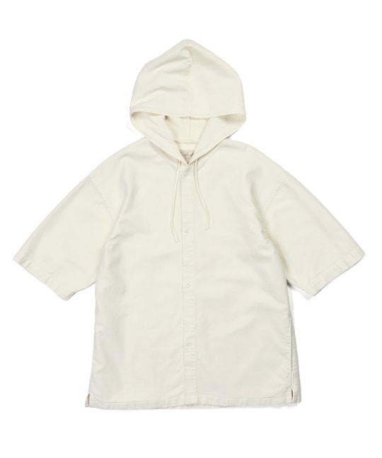 セットアップ対応 アンカットコーデュロイ 半袖シャツパーカー