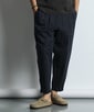 綿麻素材 ワイドテーパード リラックスパンツ