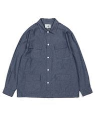 5ozインディゴシャンブレー 長袖シャツ