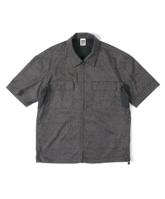 セットアップ対応 ポリエステルドットメッシュ 半袖シャツ