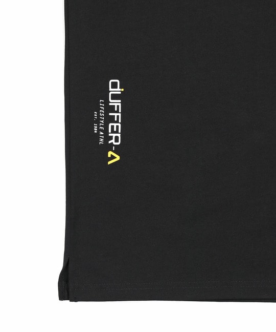 〔BLACK LABEL〕：オーバーサイズ ヘンリーネックTシャツ / 度詰め天竺
