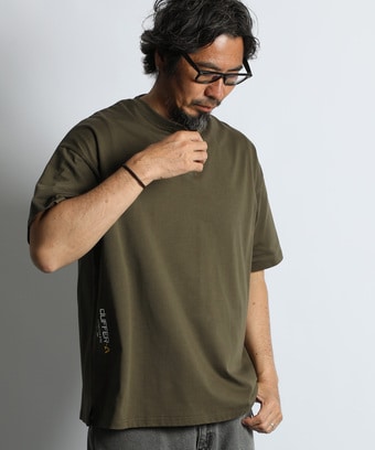 〔BLACK LABEL〕：オーバーサイズ ヘンリーネックTシャツ / 度詰め天竺