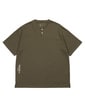 〔BLACK LABEL〕：オーバーサイズ ヘンリーネックTシャツ / 度詰め天竺