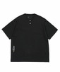 〔BLACK LABEL〕：オーバーサイズ ヘンリーネックTシャツ / 度詰め天竺