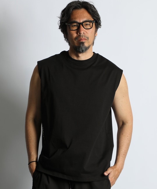 〔BLACK LABEL〕：度詰め天竺 ノースリーブTシャツ