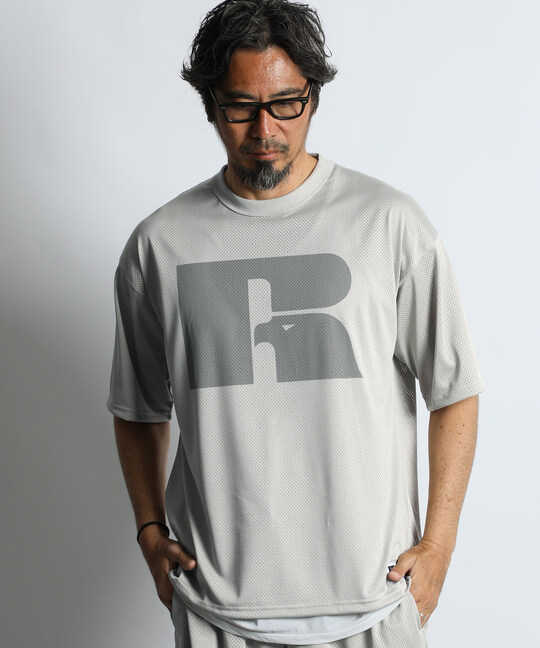 〔BLACK LABEL〕：セットアップ対応 ラッセルアスレティック別注 メッシュTシャツ