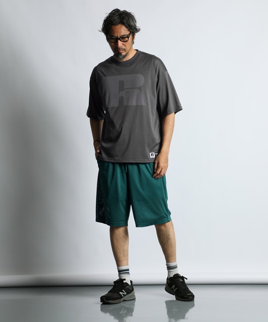 〔BLACK LABEL〕：セットアップ対応 ラッセルアスレティック別注 メッシュTシャツ