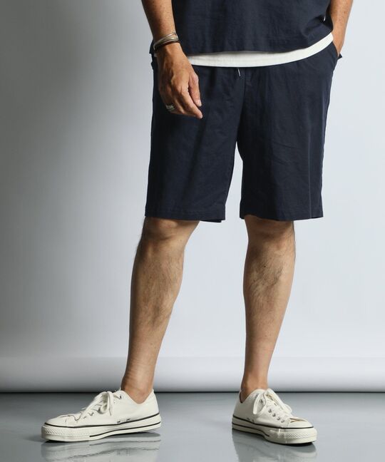 綿麻素材 イージーショートパンツ