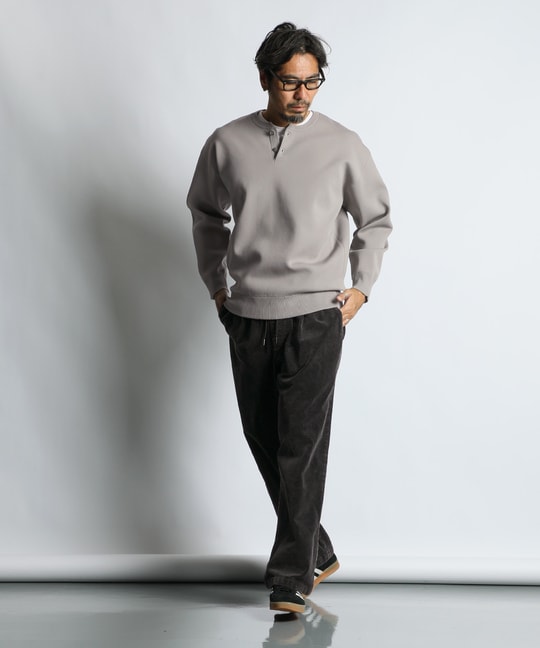 自宅で洗える ウォッシャブル ヘンリーネックニット ｜The DUFFER of