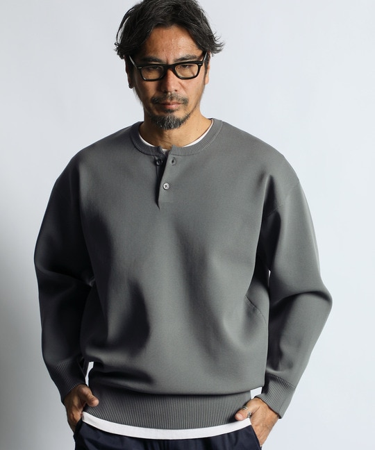 自宅で洗える ウォッシャブル ヘンリーネックニット ｜The DUFFER of