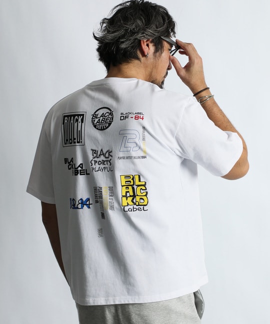 〔BLACK LABEL〕：CVC天竺 速乾 90sロゴTEE
