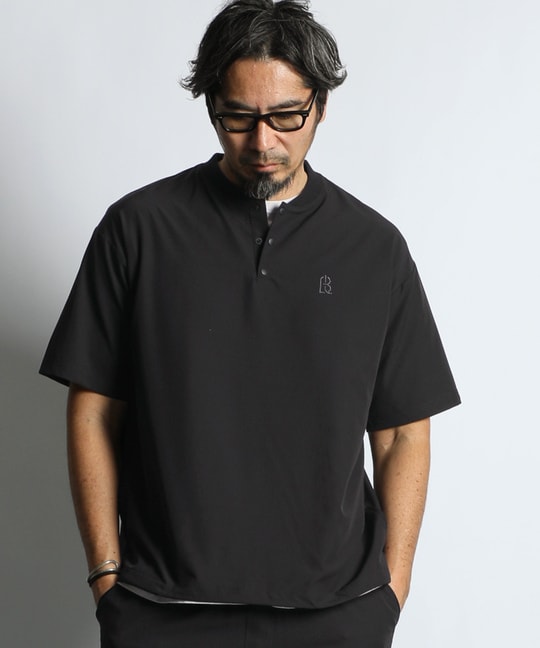 〔BLACK LABEL〕：セットアップ対応 ストレッチ 半袖トップス