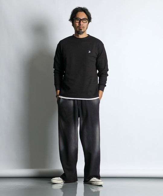 バイオウォッシュ ユーズド加工 スウェット ワイドパンツ ｜The DUFFER