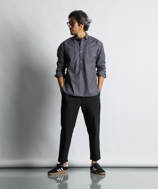 バックサテン ショートカラー プルオーバーシャツ ｜The DUFFER of St