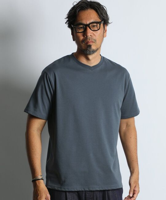 2層構造 吸水速乾クールマックス レギュラーフィット VネックTシャツ