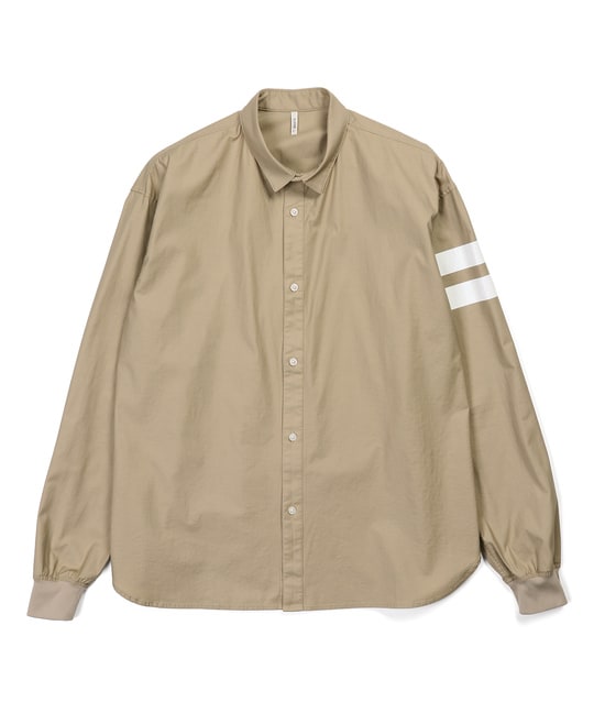 バックサテン ショートカラー リブ袖シャツ【WEB限定アイテム】