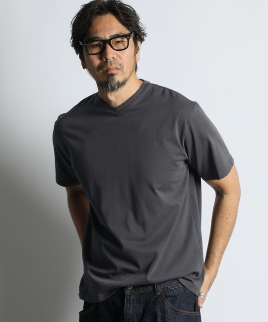 シルキータッチ 浅Vネック Tシャツ