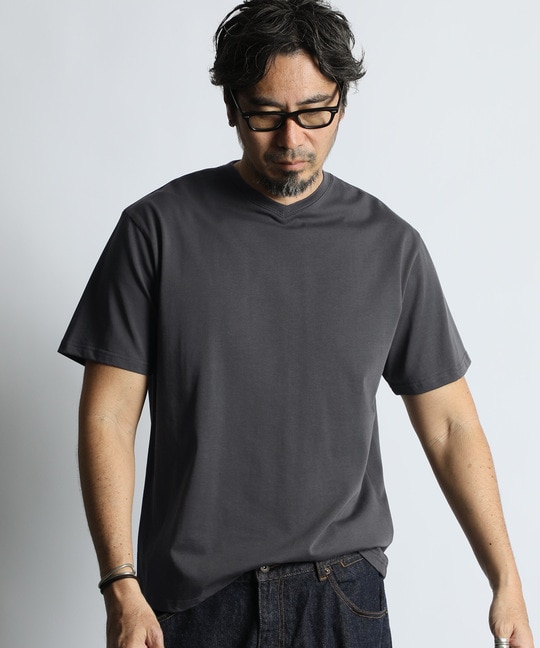 シルキータッチ 浅Vネック Tシャツ