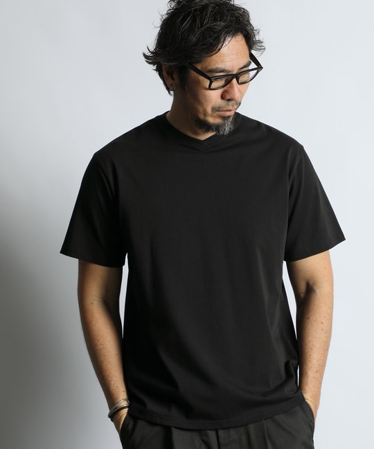 シルキータッチ 浅Vネック Tシャツ